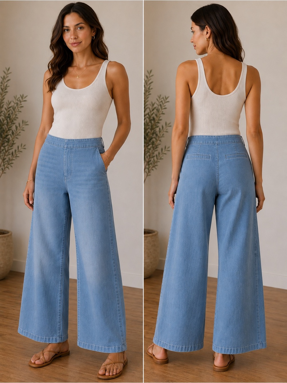 OAT New York Women's High Rise Wide Leg Flare Jeans Size 4